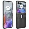 For Motorola Razr 50 5G Case Litchi Texture Leather+PC Phone Cover with Dual Card Slots