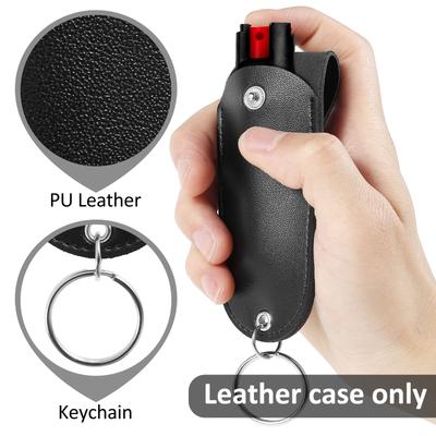 2 Piezas Funda Protectora de Cuero PU con Spray Mini Portátil para Spray de Pimienta Soporte Superior para Spray de Pimienta Estuche para Spray de Autodefensa