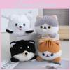 Adorable Plush Dog And Cat Keychain Doll Flip Toy Soft Pp Cotton 10cm Height