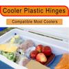 4 Set White Plastic Cooler Hinges & Screws Set Compatible With Coleman Coolers