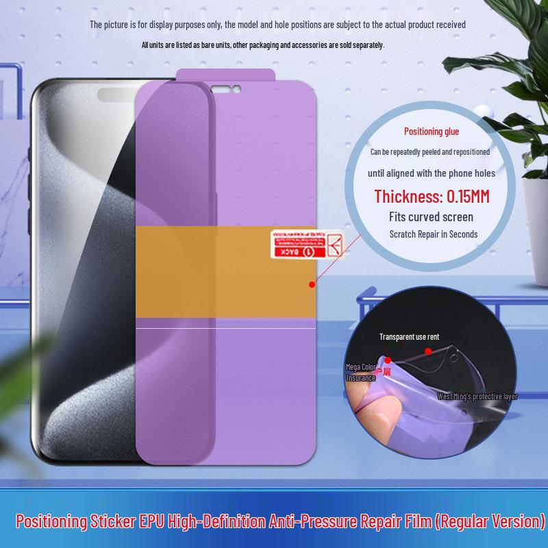 Oppo Find X9 Pro Hydrogel Screen Protector: Positioning Sticker, Pressure-Resistant, Self-Healing EPU, Crystal Clear, Curved Surface.