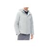 FILA Minimalist Hooded Solid Color Business Casual Warm Long Sleeve Down Jacket Men outerwear Mountain-Rock-Gray F11M247910F-GY