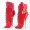 Fashion 18cm/7 Inch Women Ballet Boots,Spike Metal High Heels,Men Sexy Cross-Dressing Cosplay Shoes,Pointed Toe,With Lock,Big Size 45,46