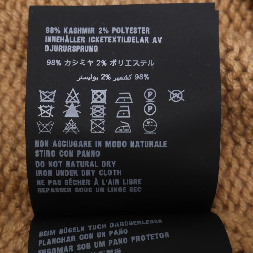 Prada [Domestic Regular] P25G51 S191 Cashmere Logo Design Knit Tops 40 Beige / blueUsed