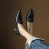 Fashion New Summer Style Fashionable Comfortable Wear-resistant Belt Buckle Thick Heel Medium Pointed Matching Women's Single Shoes
