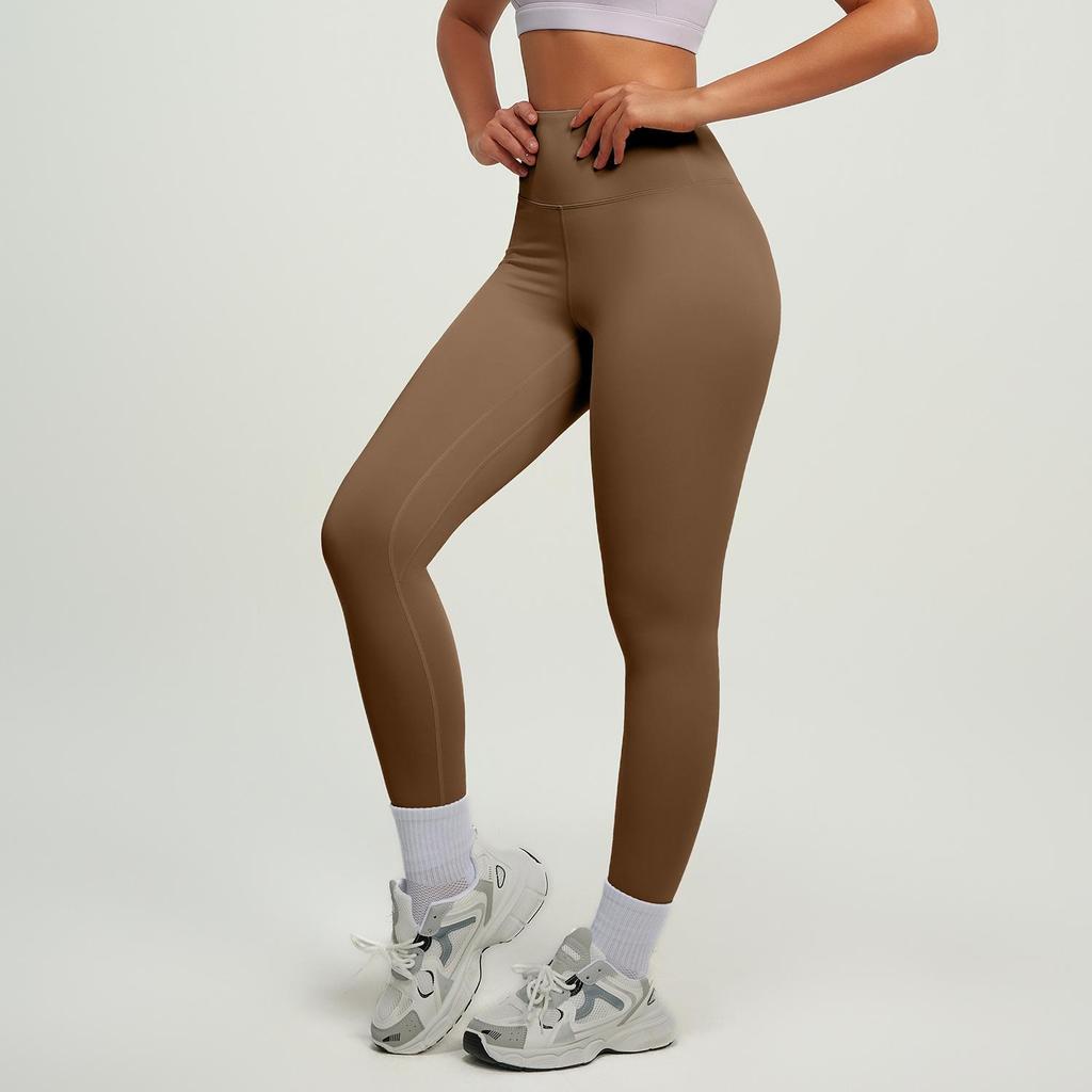 MT20 Women's High Waist Butt-Lifting Purple Yoga Pants - Peach Basic Sportswear