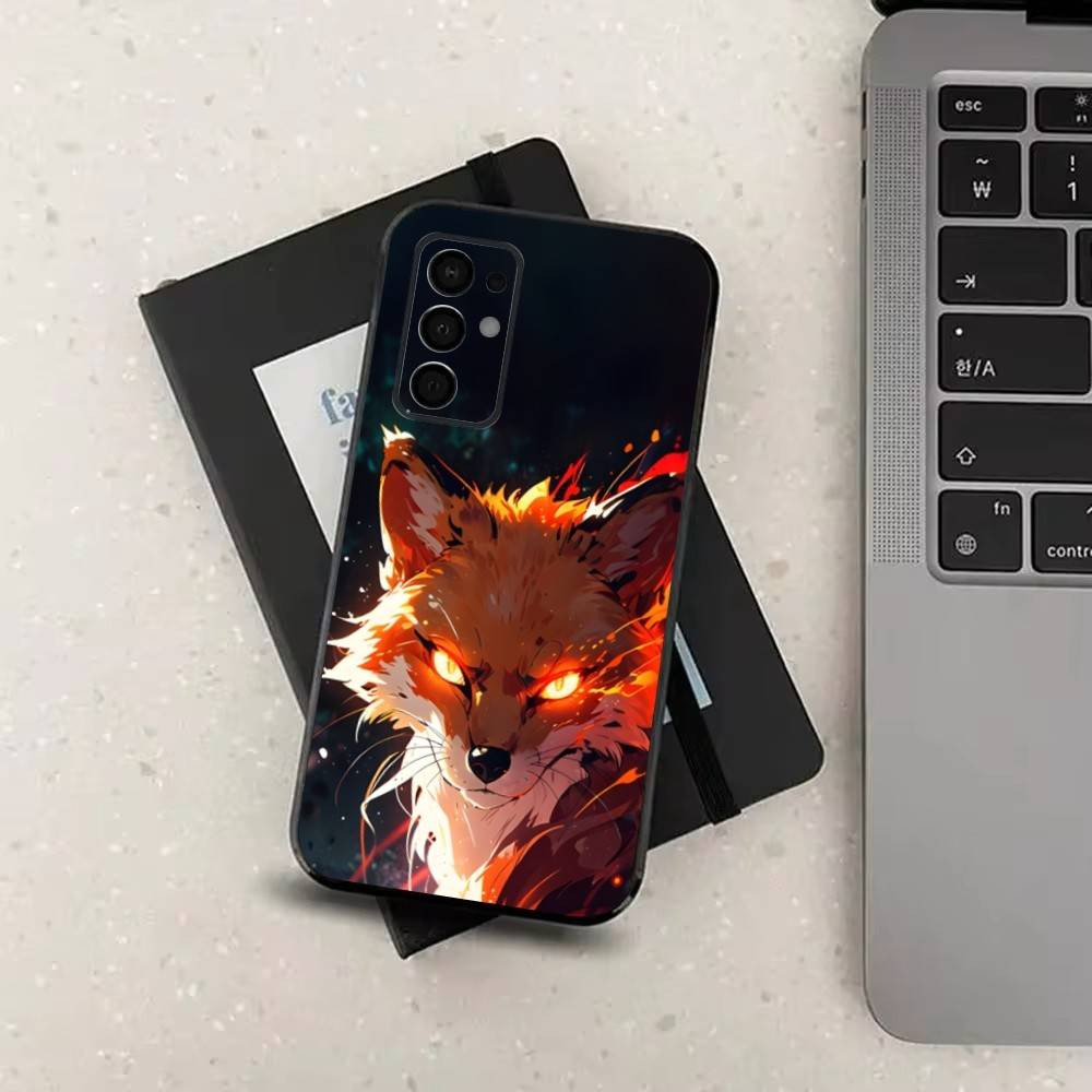 Cool Painting Art Fox Phone Case For Samsung Galaxy A73,31,32,72,41,J7,8,9,53,52,71,22,Note Soft Black Silicone Cover