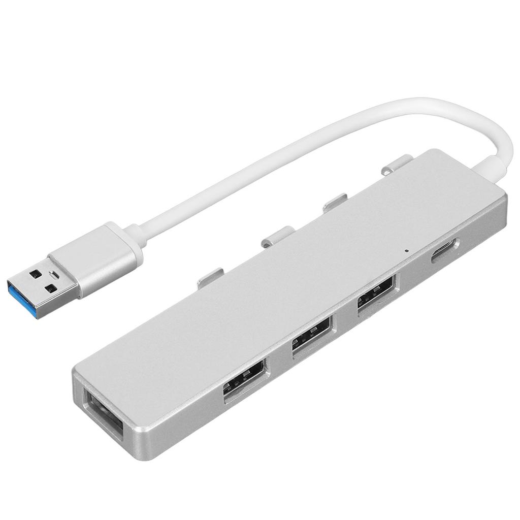 USB Hub Multiport USB3.0 3 USB2.0 USB C Docking Station for Connecting USB Flash Drive Wireless Mouse Keyboard Silver