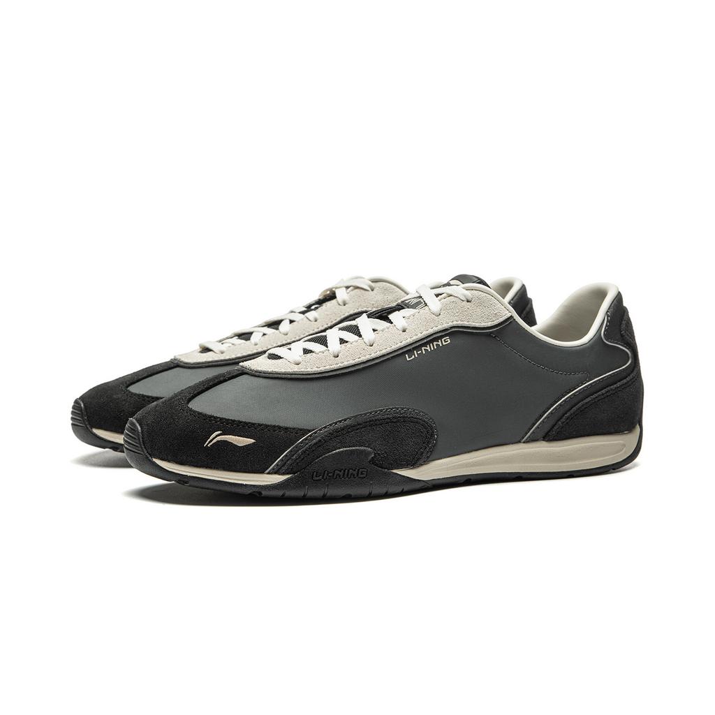 Li Ning Film 70S Slip Resistant, Abrasion Resistant, Lightweight Low Top German Army Trainers Men's Gray Black AGCW213-1