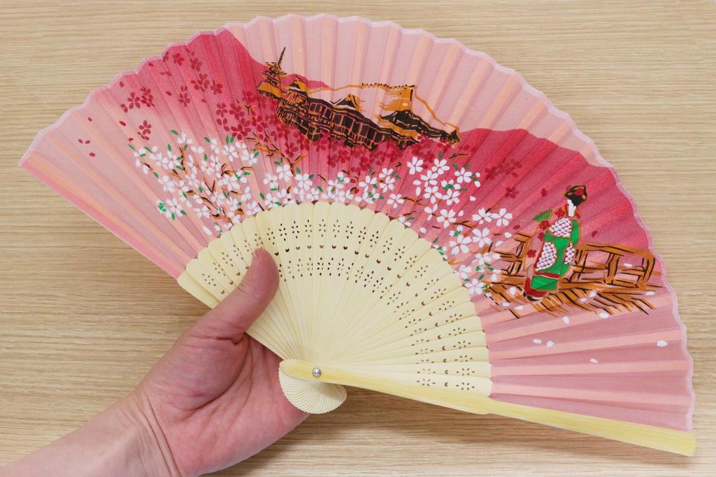 Matsumi Crafts Folding Fan Maiko Pink (Silk)