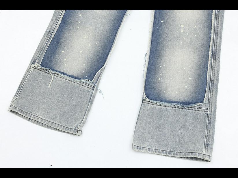 American High Street Patchwork Destroyed Gradient Jeans