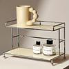 1-Tier Black Acrylic Organizer - Sleek Display for Cosmetics, Perfumes & Cups. Bathroom & Desk Decor.