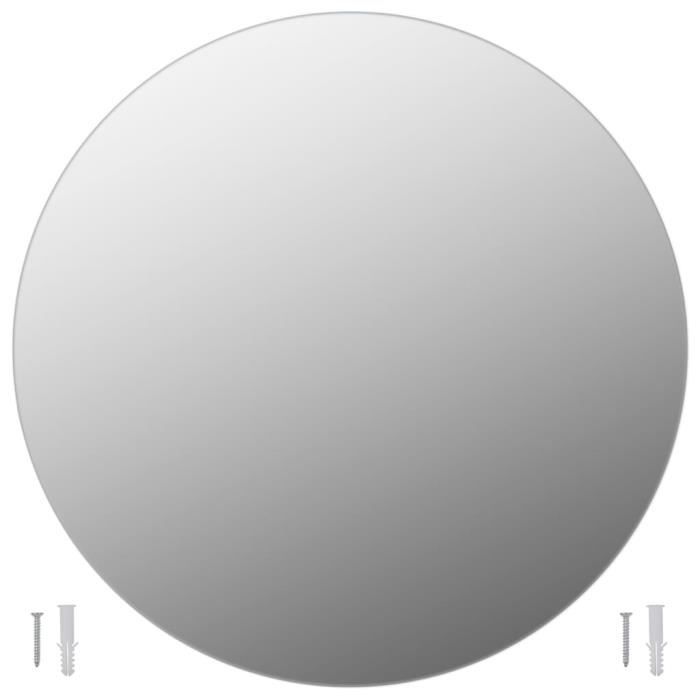 Miroir mural - VIDAXL - Rond - 60 cm - Verre - 2 pièces