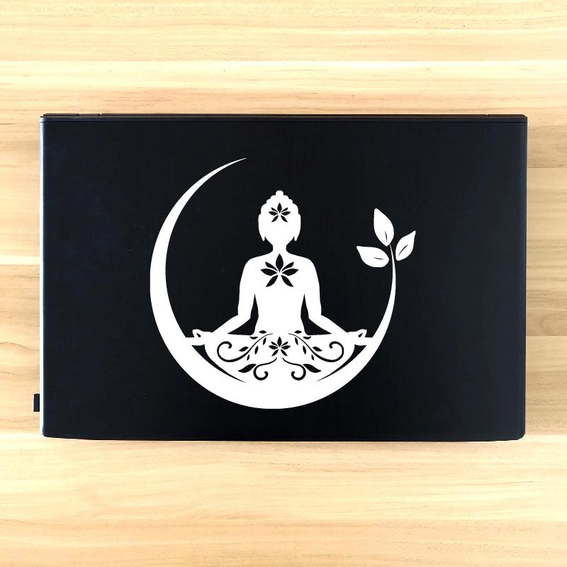Buddha Chakra Peace Love Good Vibes Vinyl Sticker Car Window Decor, Zentangle Mandala Laptop Decals for Apple Macbook Pro / Air