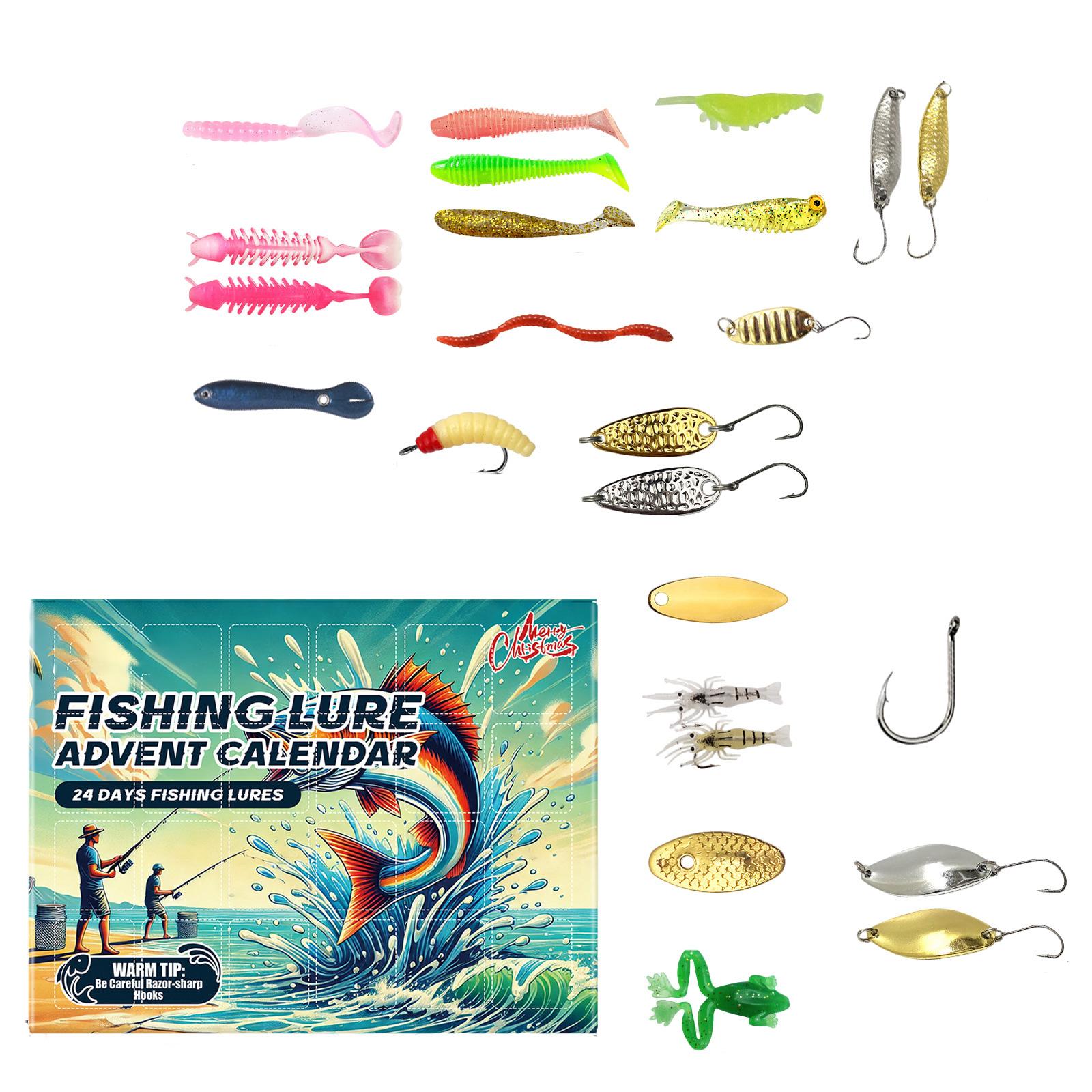 

Рождественский рыболовный адвент-календарь 24-дневный рыболовный адвент-календарь Charm для празднования праздников