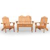 4 Piece Garden Lounge Set Adirondack Style Solid Acacia Wood