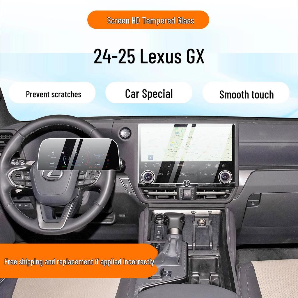 Lexus GX550h Navigation and Gear Shift Tempered Glass Screen Protector 24/25