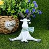 1 Pc Rustic Resin Reindeer Figurine,Cute Splitting Cartoon Deer, FestiveTabletop Decor For Room And RetailDisplay, Perfect Holid