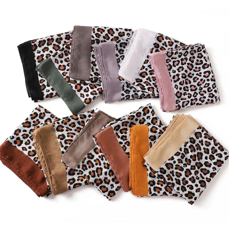 Laven Leopard Print Hijab Soft Viscose Scarf Muslim Hijab Shawls Headscarf Foulard Femme Musulman Long Wrap Bandana 180*90cm