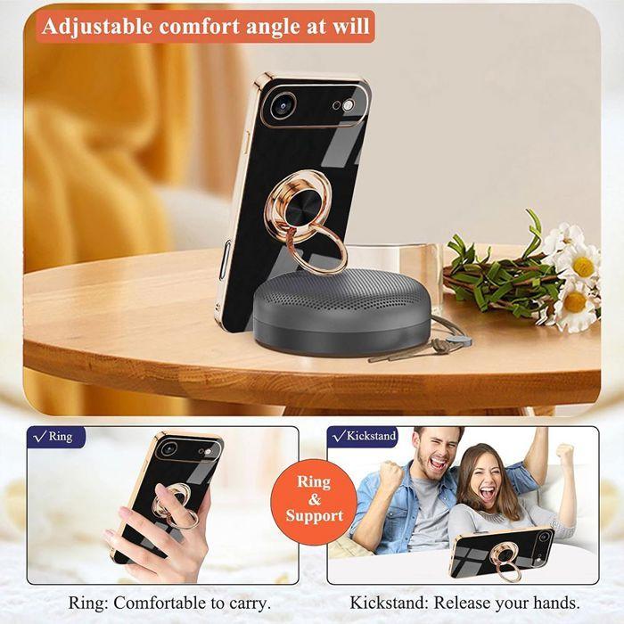 Coque de protection - BOOLING - iPhone Air - Silicone Antichoc - Anti-Rayures - Anneau Rotatif