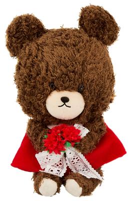 Sekiguchi The School Fluffy Jackie Red Flower Small Size Height 21cm Bears'