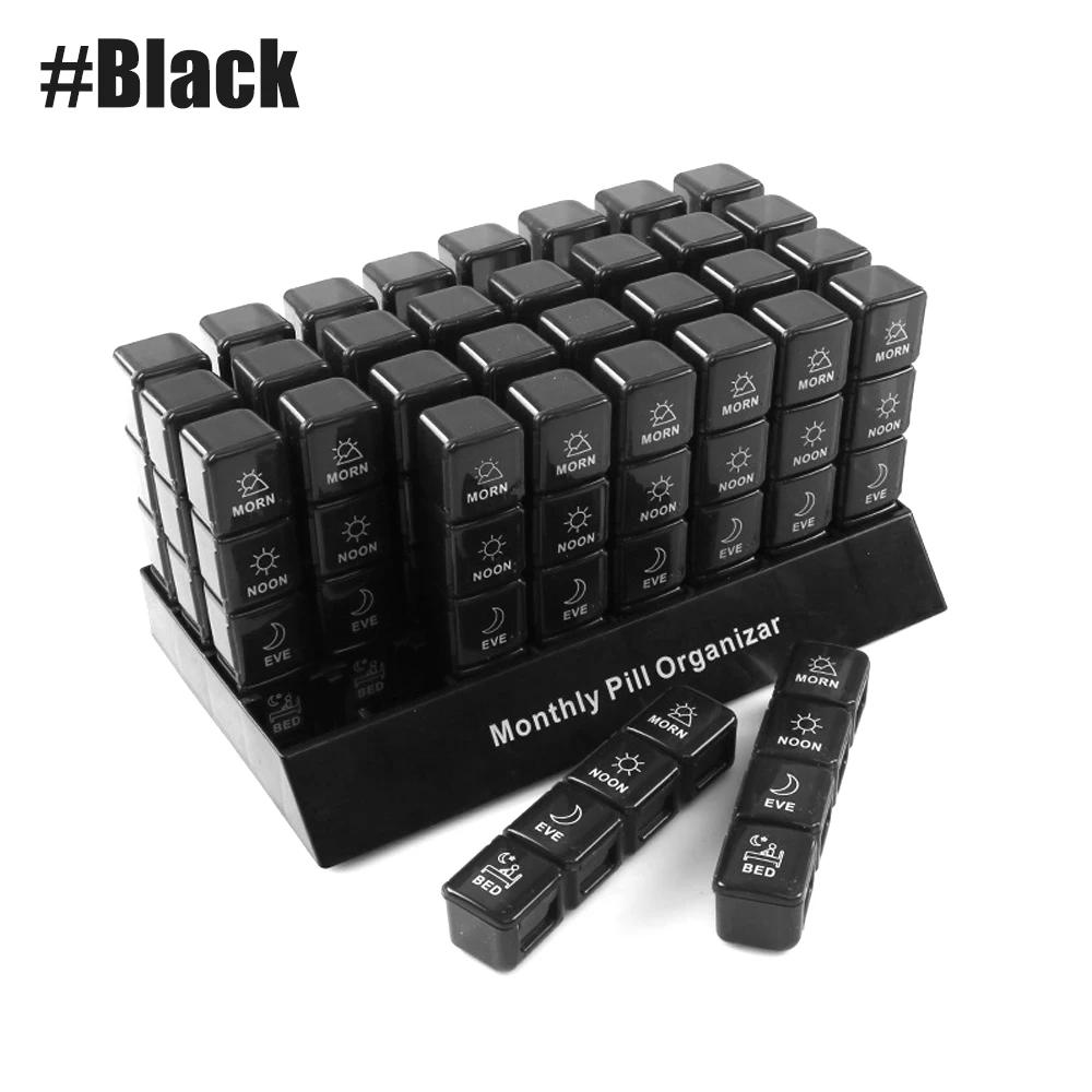 1Pc Monthly Pill Organizer 4 Times A Day 31 Day Pill Box Portable Pill Case Organizer For Daily Medicine Storage