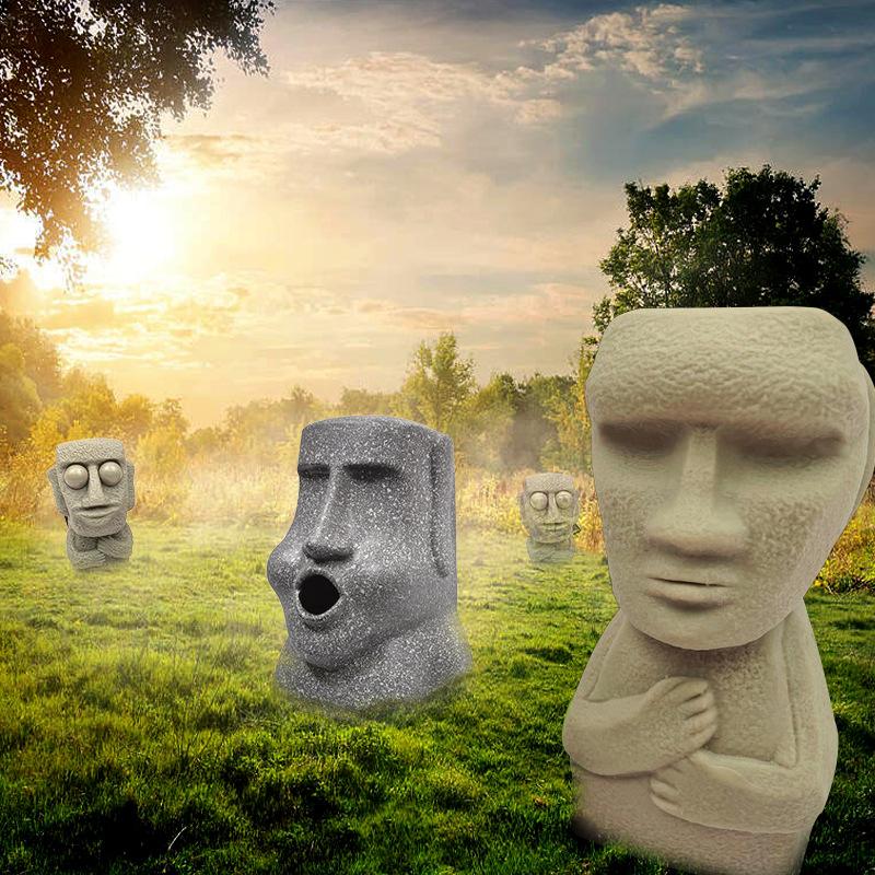 New Stone Man Candle Mold DIY Plaster Ornament Cake Mold Rock Figure Resin Silicone Mold Candle Making Kit Silicon Molds