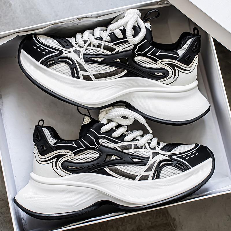 

Мужская обувь, модные трендовые кроссовки с толстой подошвой, для активного отдыха, нескользящие, удобные, дышащие, повседневные, мягкие кроссовки для бега 44 чёрный