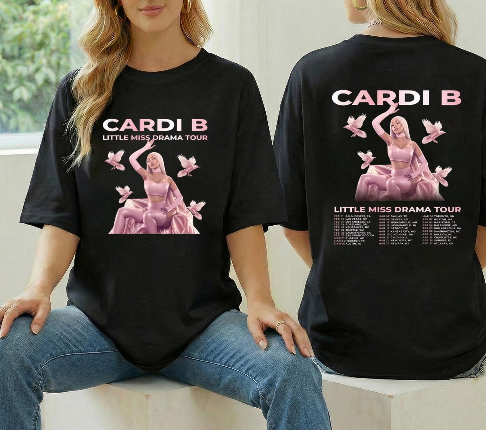 Graphic Cardi B Tour 2026 Shirt, Cardi B Little Miss Drama Tour 2026 Shirt, Cardi B Fan Gift, Cardi B Merch, Cardi B Am I the Drama Shirt XL