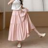 Kawaii White Long Skirt Women Japanese Korean Lolita Cute Patchwork High Waist Loose A-line Midi Skirts Casual Soft Girls