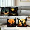 Halloween Black Cat Cushion Pillowcase Printed Polyester Throw Pillowcover Decorative Sofa Cushion Pillowslip Home Decor
