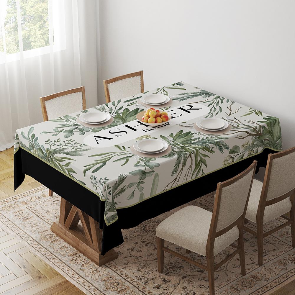 Green Tablecloth Geometric Light Luxury Dining Table Coffee Table Desk Decorative Tablecloth Tablecloth Outdoor Picnic Towel
