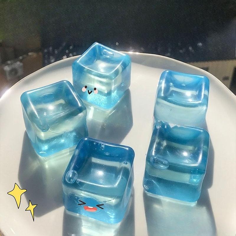 1/2 Stück [Transparente Eisblöcke] Transparente Eisblöcke zum Quetschen und Spielen | Maltose-Bonbon