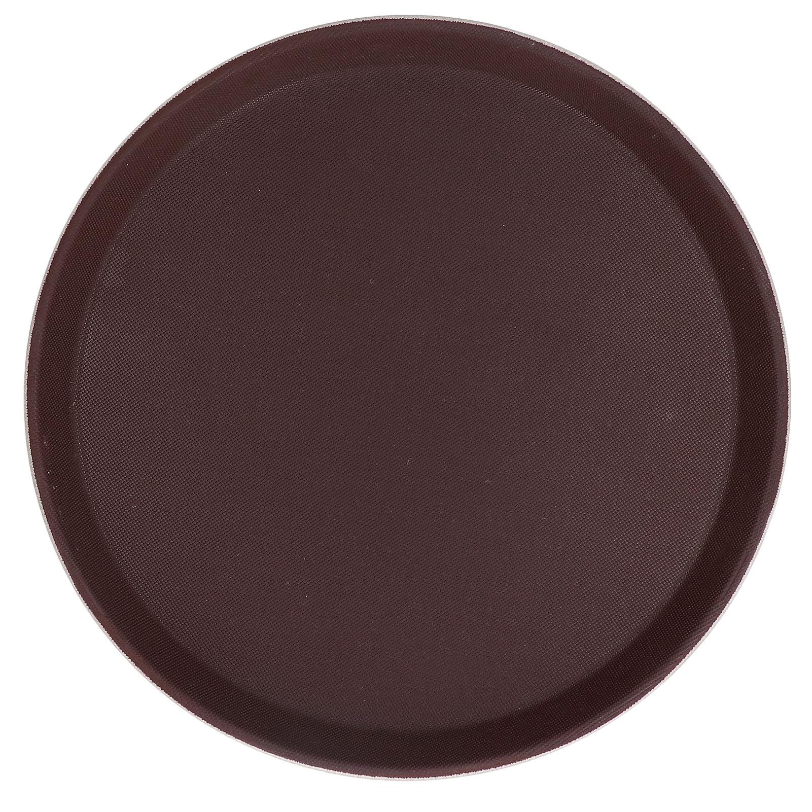 

Round Serving Tray Nonslip Rubber Tempered Glass Fiber Heat Resisting Wide Application Round Tray 35cm Round