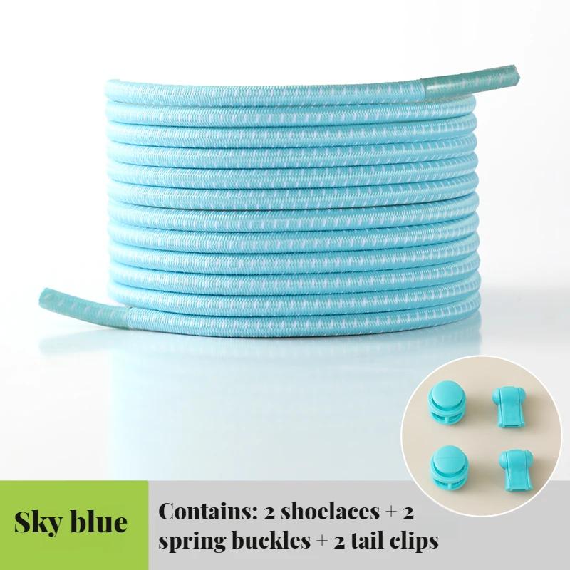 Elastic round Tennis Shoelaces without Ties Quality Lock Sneaker Laces Adult & Kids Rubber Bands for Shoes - 1 Pair