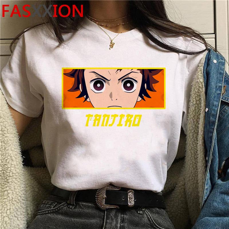 Casual Anime Demon Slayer Graphics Women Tee 90S Summer Short Sleeve O-Neck Female Tops Unisex Streetwear Y2K Clothing