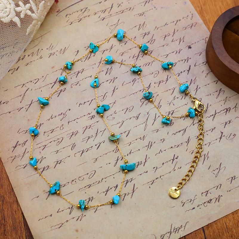 Premium Sense Niche Design Simple Color Natural Handmade Beaded Popular Necklace Women'S Jewelry