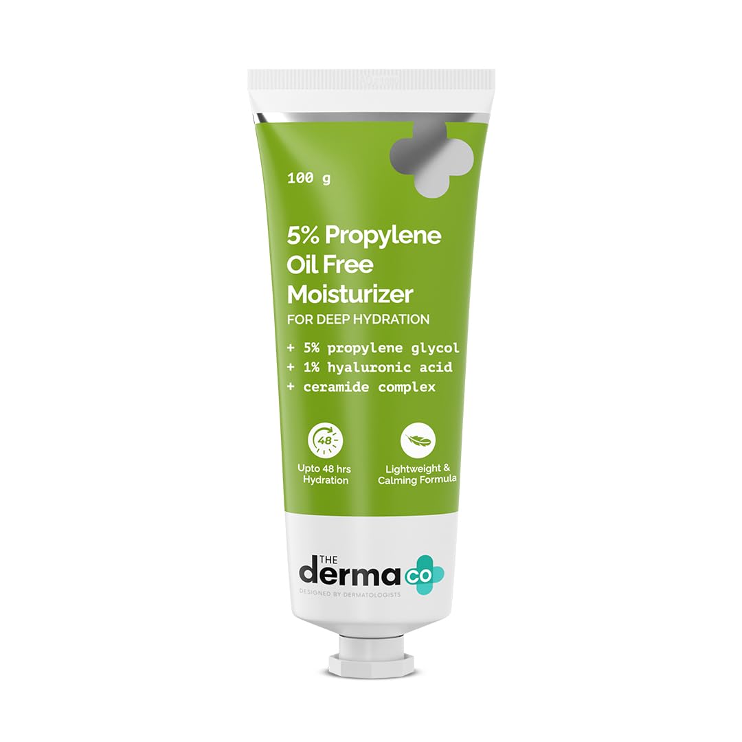 

The Derma Co 5% Propylene Oil-Free Moisturizer with Propylene Glycol & Hyaluronic Acid | Upto 48 hours Hydration | Lightweight Formula | For Oily