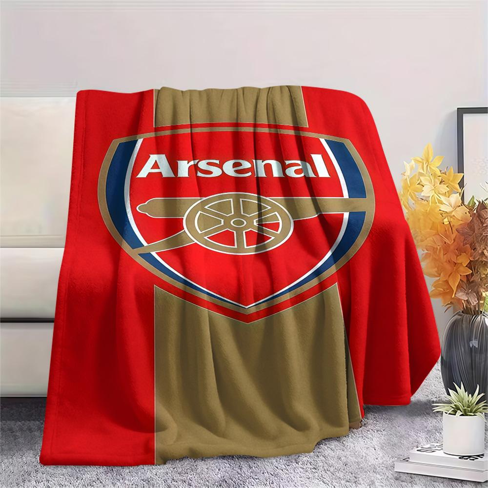 Arsena Team Logo Print FlAannel Blanket, High Quality Comfortable for All Seasons, Home Decor, Warmth and Comfort