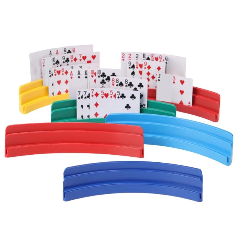 Playing Card Holder, Playing Card Poker Holder Rack, Curved Card Tray Organizers Card Holder Stand Rack for Kids Adults