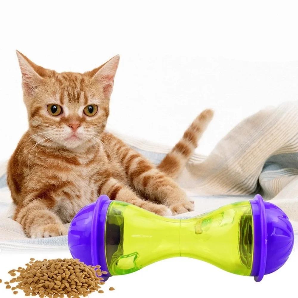 Bone Shape Pet Toy Fun Bowl Toy Feeder Cat Tumbler Leakage Food Cat Toy Ball Puppy Pet Training Exercise Fun Bowl