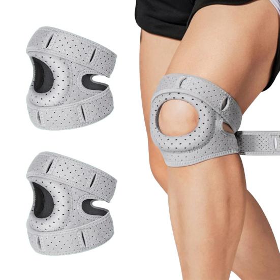 Knee Brace for Pain Relief Dual Patellar Tendon Support Strap for Meniscus Tear Arthritis MCL ACL Schlatter Adjustable Nylon Knee Strap for
