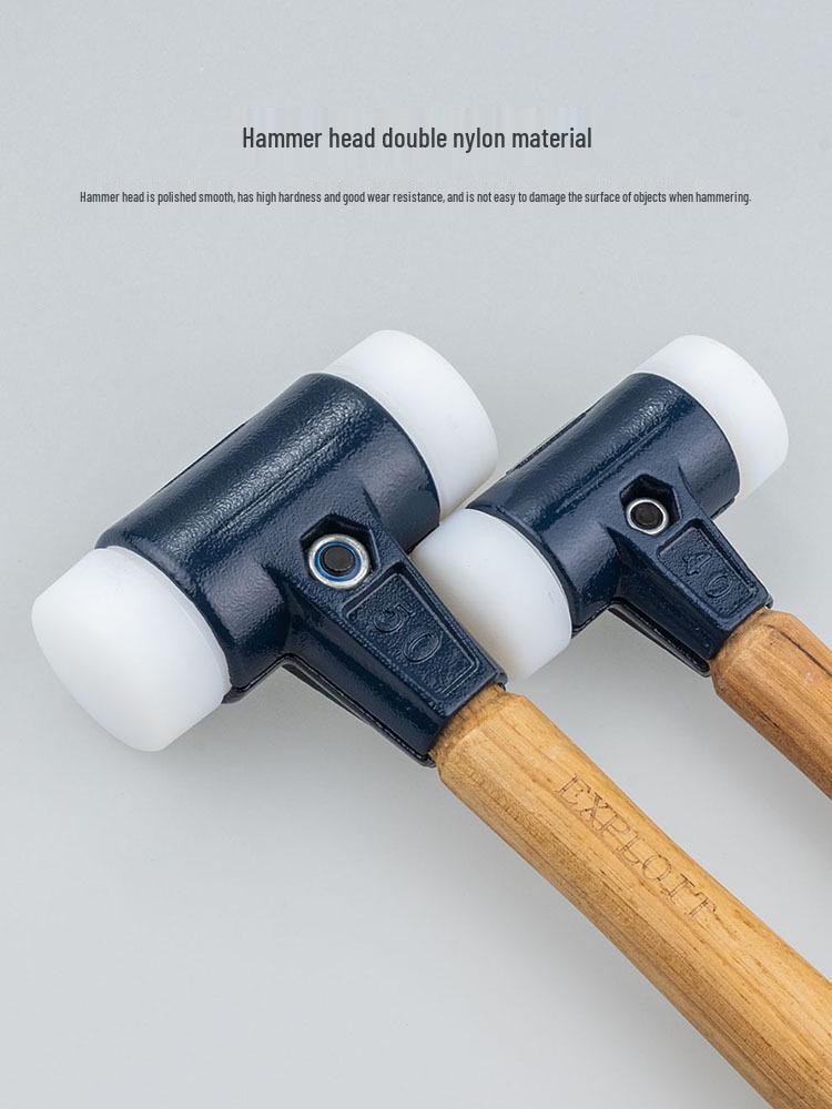 Non-Rebound Large Rubber Mallet - Small Nylon Hammer for Doors & Windows Installation