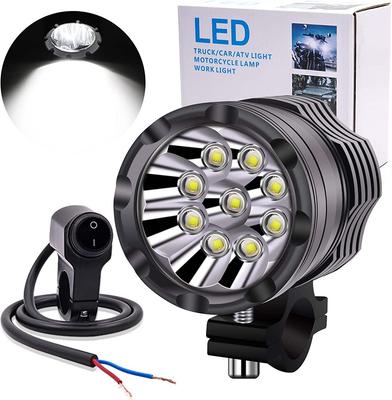 Biqing Motorcycle LED Fog Motorcycle High Long Shock 1 Piece Waterproof Switch Light/Work Light, 90W, 12V/24V, 9-LED Spotlight, Headlight/Auxiliary
