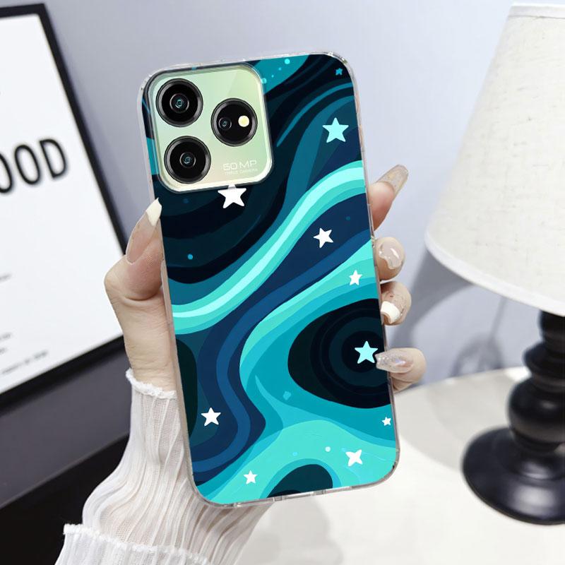 For ZTE V50 Design V 50 Smart Case Cute Cover For ZTE Blade V50 Vita Marble Clear Soft Silicone Phone Case Cartoon Flower Fundas ZTE V50 Design4G