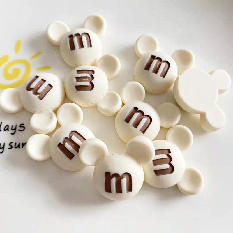 Cartoon Frosted M Bean Resin Jewelry & Phone Case Accessories Set