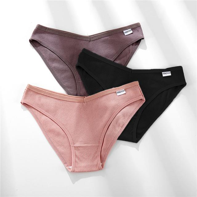 FINETOO Trendy V Waist Panties Women Cotton Briefs M-4XL Plus Size Underwear Female Comfortable Underpants Ladies Panty Lingerie