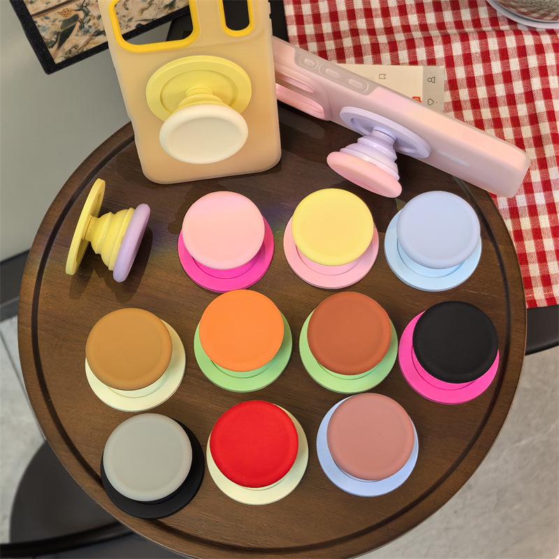Sweet Macaron Magnetic Airbag Holder: Foldable Telescopic Finger Ring Stand