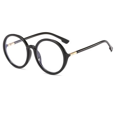 Round Glasses Frame, Street Shot Versatile Anti-Blue Flat Glasses Glasses Frame