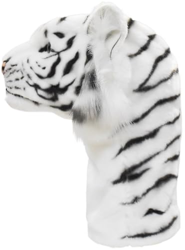 HANSA 8107 White Tiger Plush Driver Headcover (460cc Fits Drivers)